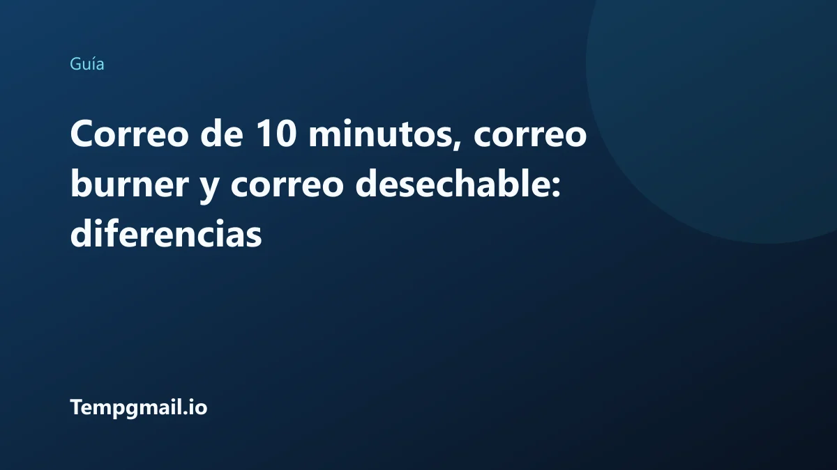Correo de 10 minutos, correo burner y correo desechable: diferencias
