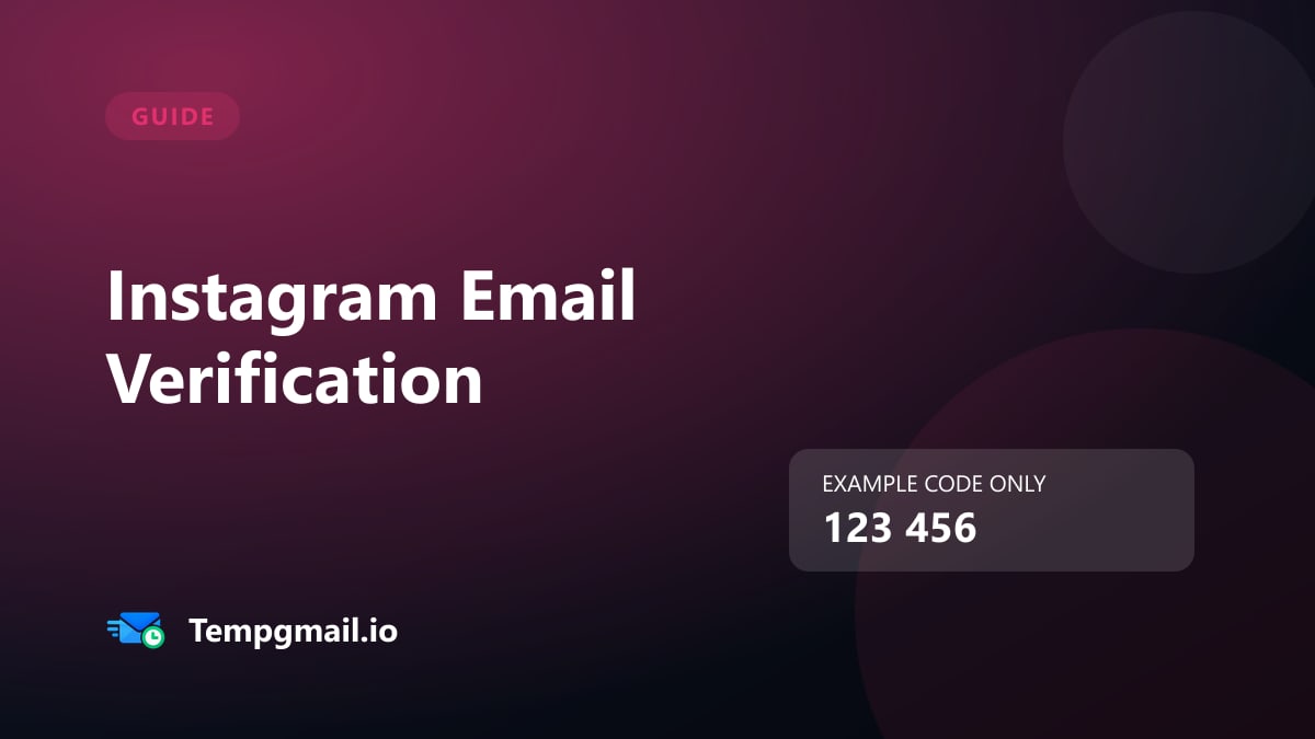 Illustrated Instagram verification email guide showing fictional sample code 123 456
